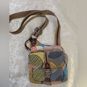 Fossil Y2K  Key Per Canvas and Leather Crossbody Bag